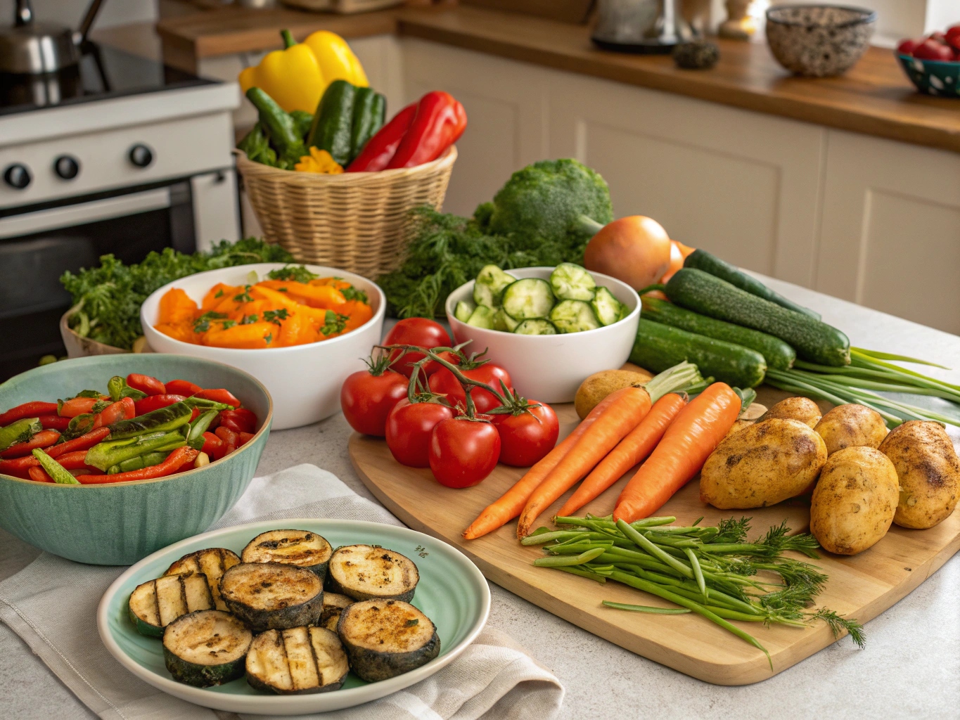 Färska grönsaker och vegetarisk mat