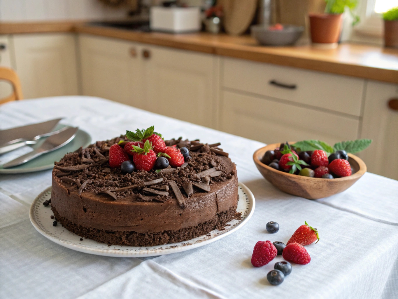Vegansk chokladtårta
